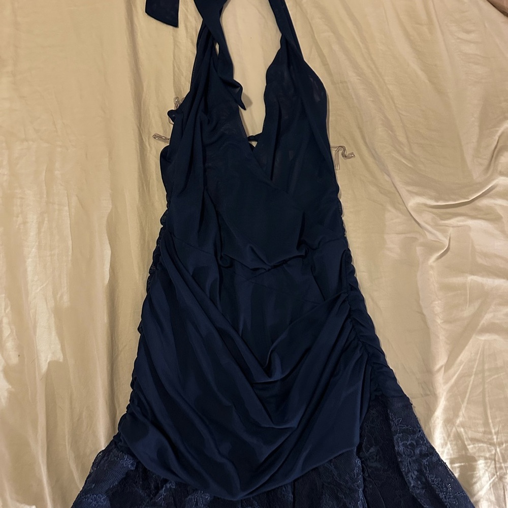 Navy Blue Halter Dress